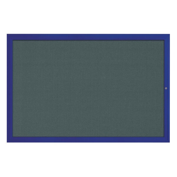 Hinge-less Radius Corkboard, 24"x36", Black Alum Frame/Medium Grey